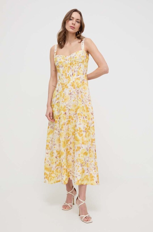Bardot rochie 58546DB3.YELLOW.FLO galben AW24