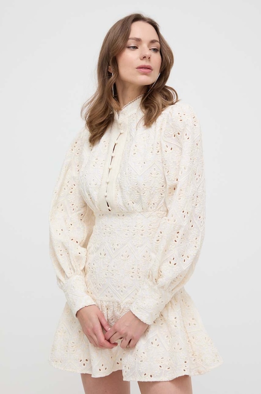 Bavlněné šaty Bardot REMY 59230DB1.IVORY béžová SS24
