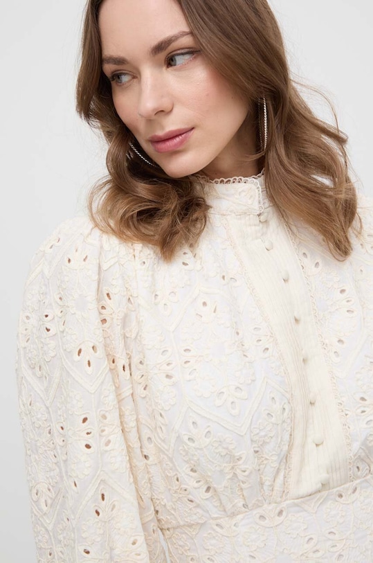 Bavlněné šaty Bardot REMY béžová 59230DB1.IVORY