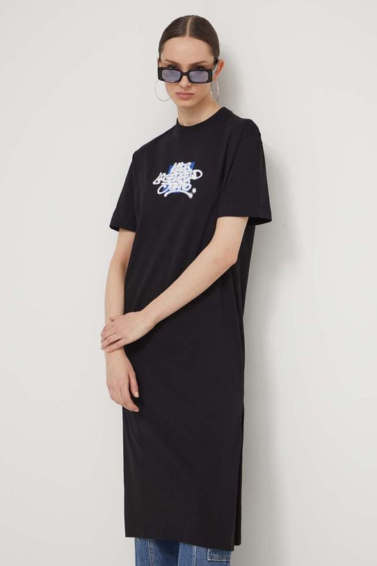 Karl Lagerfeld Jeans sukienka bawełniana 241J1300 czarny SS24