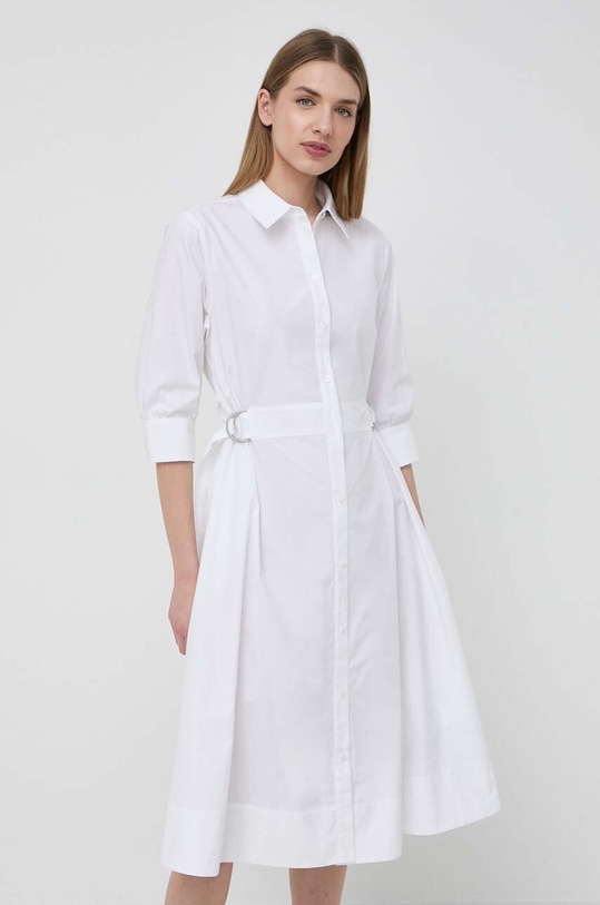 Βαμβακερό φόρεμα Karl Lagerfeld 241W1300 λευκό SS24