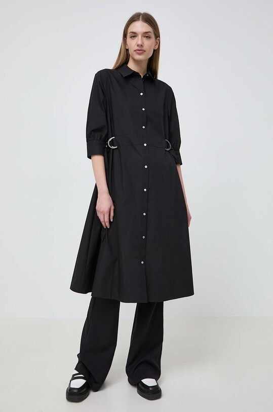 Karl Lagerfeld rochie din bumbac 241W1300 negru SS24