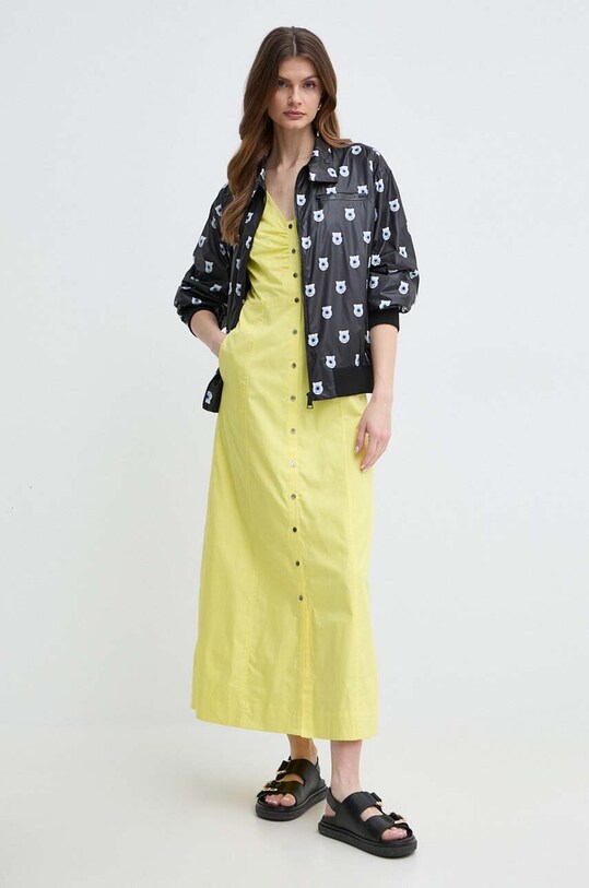 Karl Lagerfeld rochie din bumbac 241W1310 galben SS24