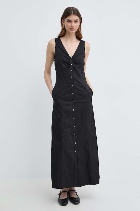 Karl Lagerfeld rochie din bumbac negru 241W1310