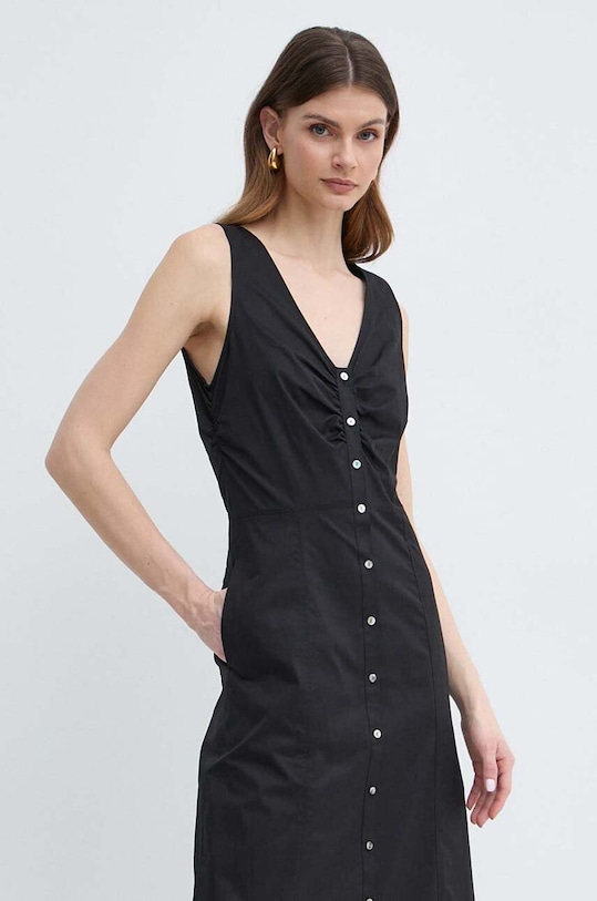 Karl Lagerfeld rochie din bumbac 241W1310 negru