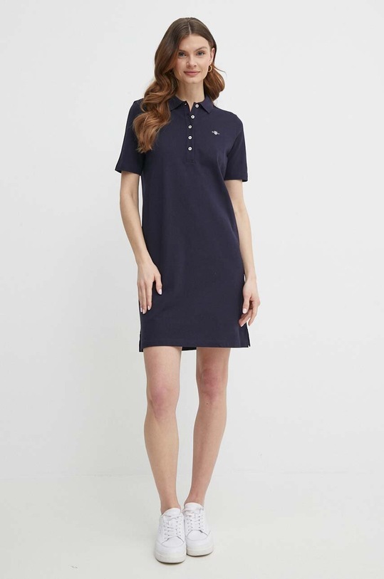 Памучна рокля Gant 4200846 тъмносин SS24