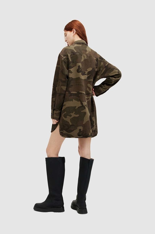 Pamučna haljina AllSaints LILY zelena W263DA