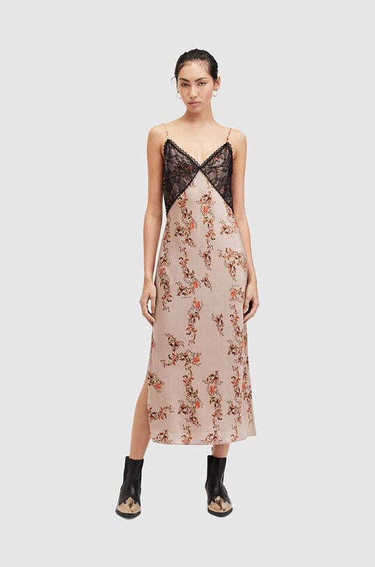 Šaty AllSaints IMMY OTO midi vícebarevná WD551Z