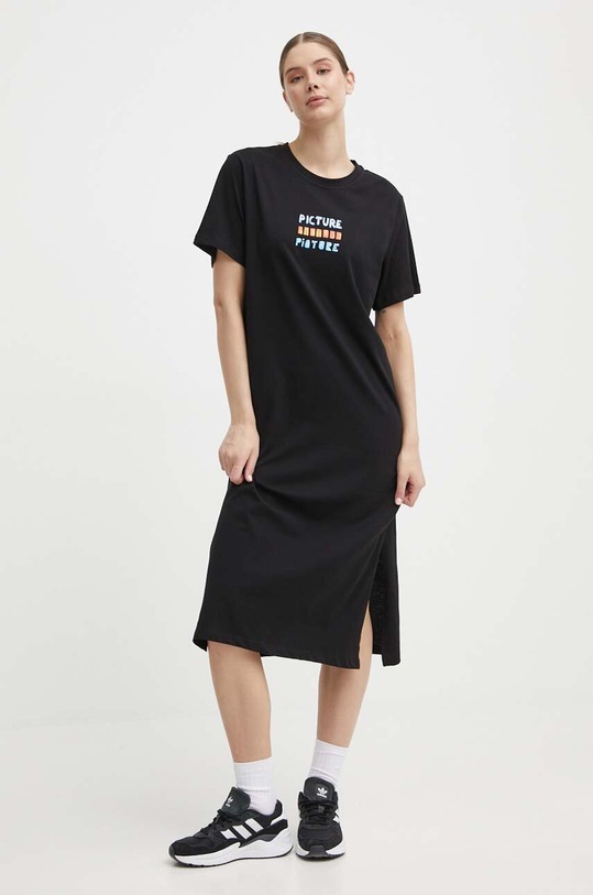 Bavlněné šaty Picture Junyper WDR099 černá SS24