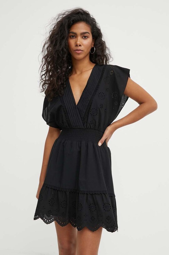 The Kooples vestito in cotone nero FROB28099K