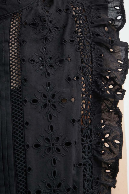 The Kooples rochie din bumbac FROB28170K negru