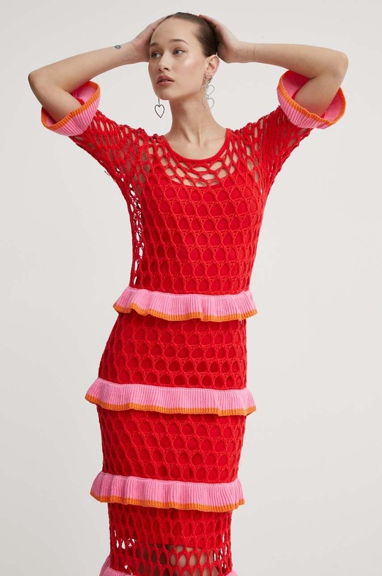 Ruházat Never Fully Dressed pamut ruha NFDDR347.Red piros