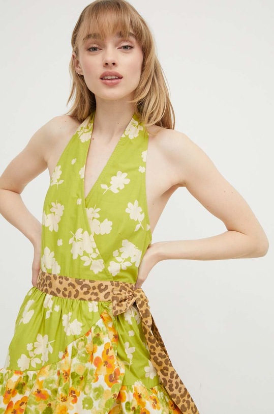 Never Fully Dressed rochie din bumbac verde NFDDR1162.Green