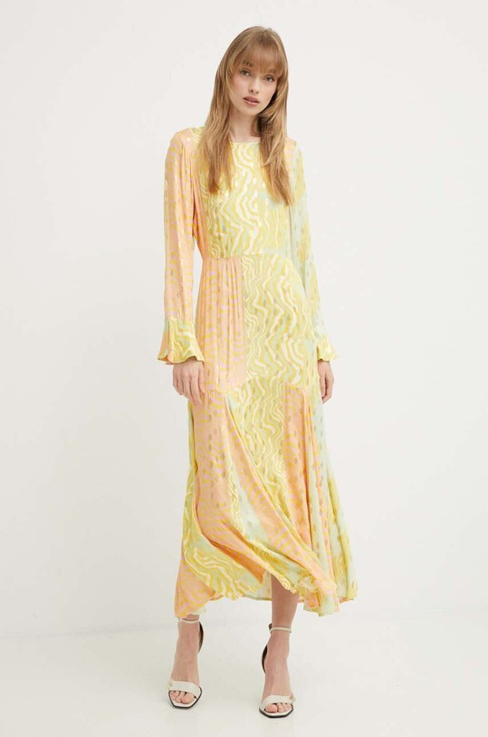 Never Fully Dressed vestito maxi giallo NFDDR1247.Yellow