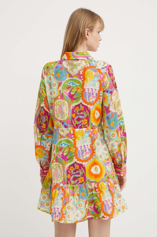 Odzież Never Fully Dressed sukienka z domieszką lnu NFDDR1257.Multi multicolor