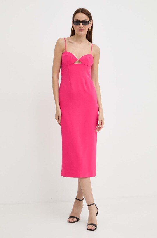 Haljina Bardot VIENNA midi roza 58558DB.HOT.PINK