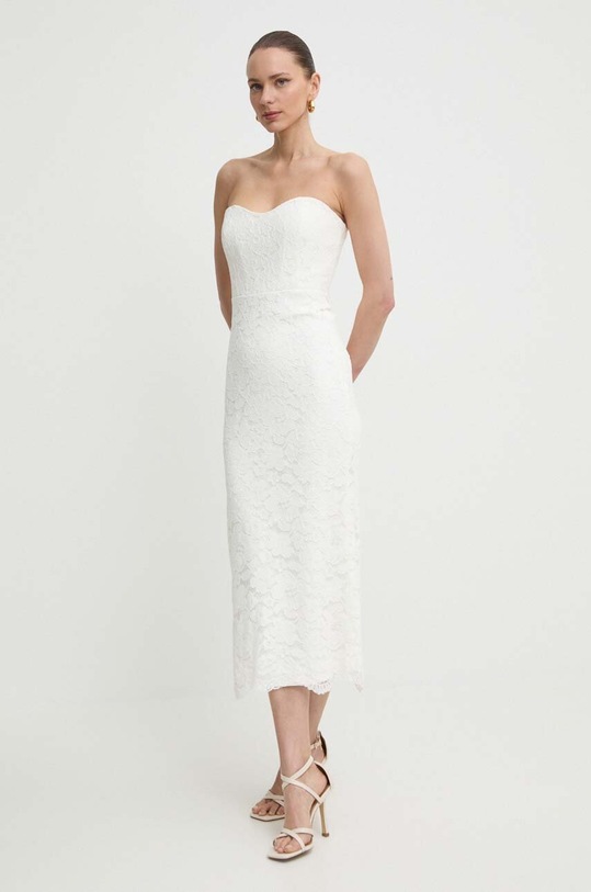 Bardot sukienka KAYLEIGH midi beżowy 59147DB.WHITE