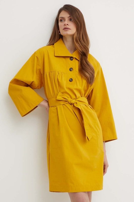 Weekend Max Mara sukienka bawełniana 2415221023600 żółty SS24