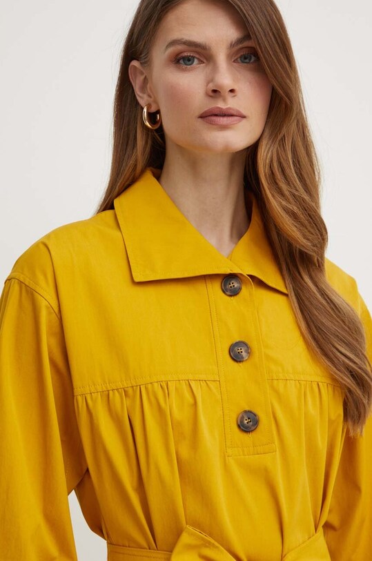 Хлопковое платье Weekend Max Mara жёлтый 2415221023600