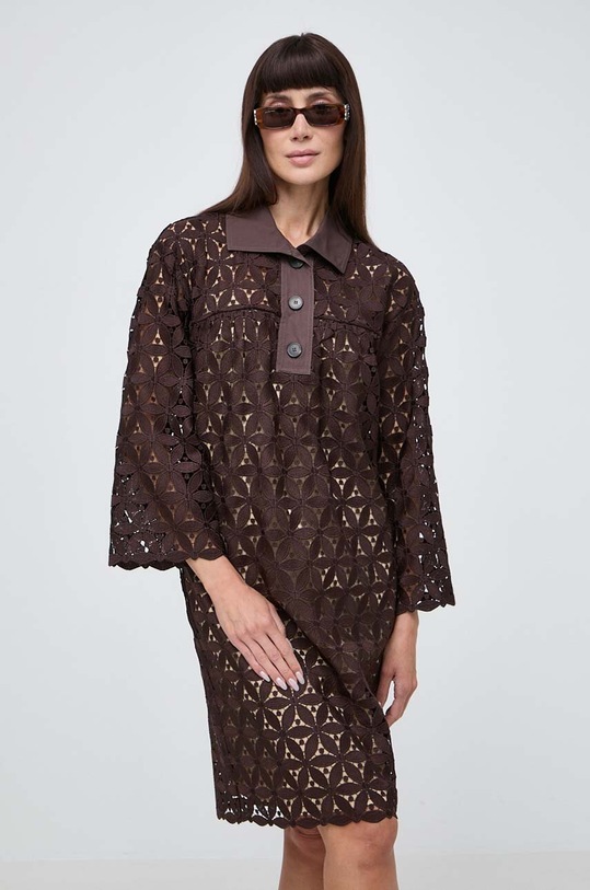 Φόρεμα Weekend Max Mara μακρύ καφέ 2415231013600