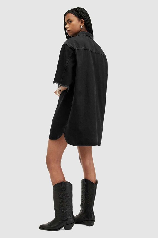 Odzież AllSaints sukienka jeansowa LILY SS DENIM DRESS W073DA czarny