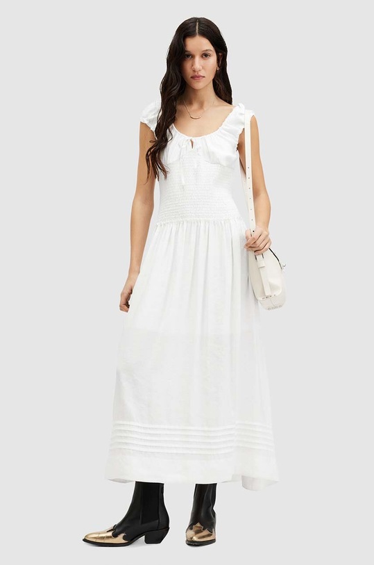 AllSaints rochie ELIZA MAXI DRESS alb W204DA