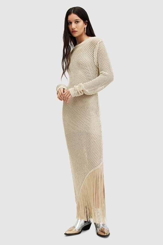 Φόρεμα AllSaints JESSE DRESS WD596Z καφέ