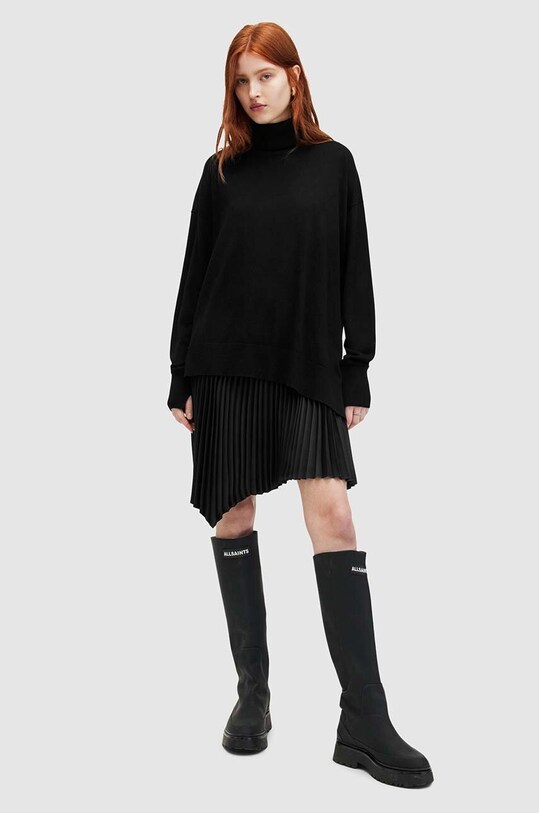 AllSaints sukienka i sweter FLORA DRESS WD597Z czarny