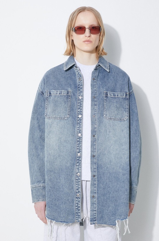 KSUBI denim shirt WSP24SH003 blue SS24