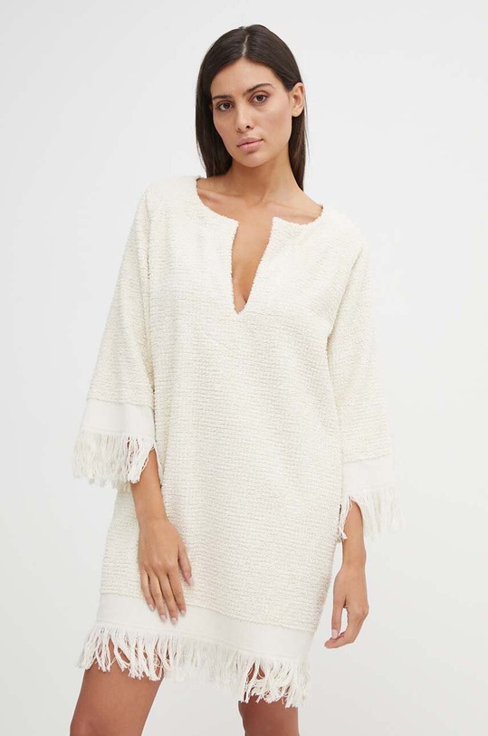 OAS vestito in cotone mini beige 4508