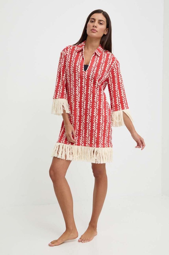 OAS rochie din bumbac mini rosu 4512