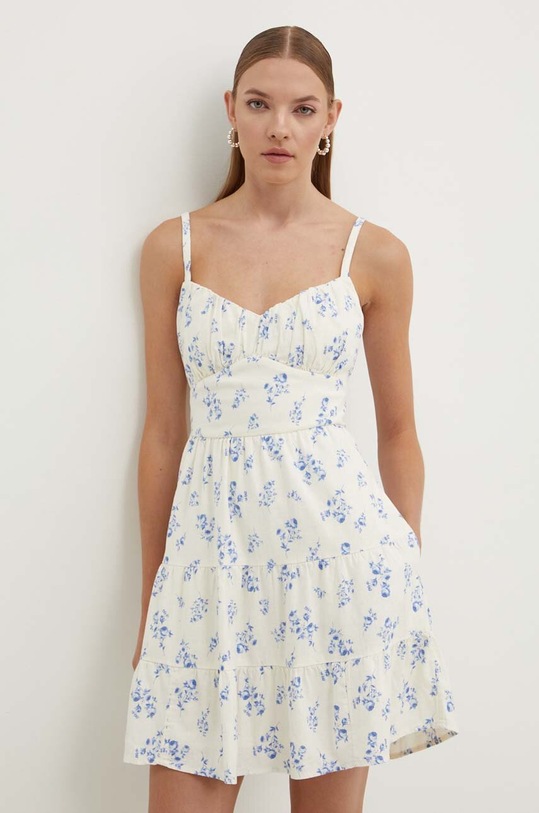Λινό φόρεμα Hollister Co. με μοτίβο μπεζ KI359.4165.108