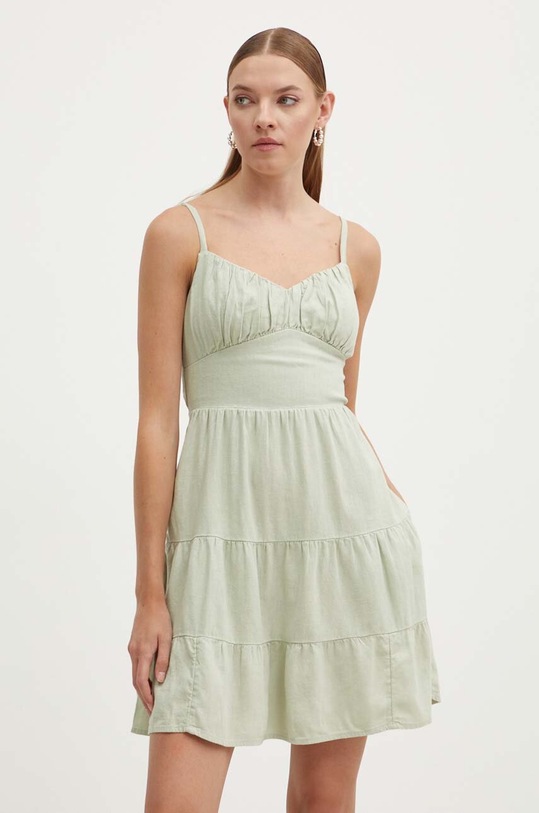 Λινό φόρεμα Hollister Co. casual πράσινο KI359.4165.320