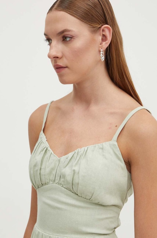 Λινό φόρεμα Hollister Co. πράσινο KI359.4165.320