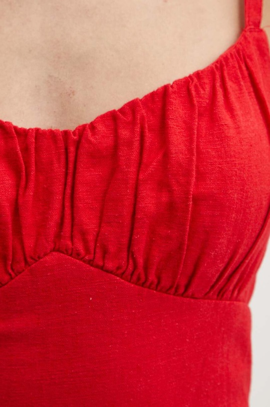 Ľanové šaty Hollister Co. KI359.4195.510 červená