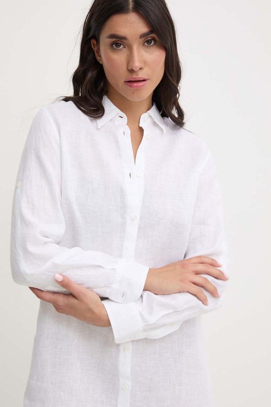 Vilebrequin sukienka lniana FRAGANCE biały FRGU3U00