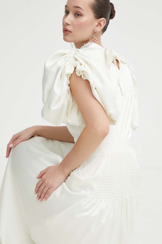 Rotate abito da sposa Satin Puff midi beige 112106857