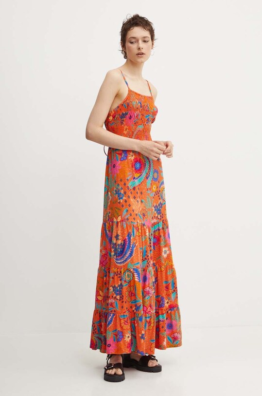 Îmbrăcăminte Superdry rochie din bumbac W8011675A.2KA portocaliu