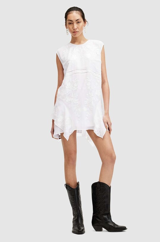 AllSaints rochie AUDRINA EMB DRESS W179DA alb