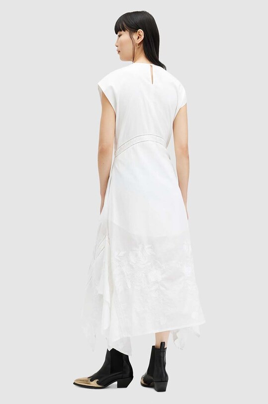 Βαμβακερό φόρεμα AllSaints GIANNA EMB DRESS λευκό WD588Z