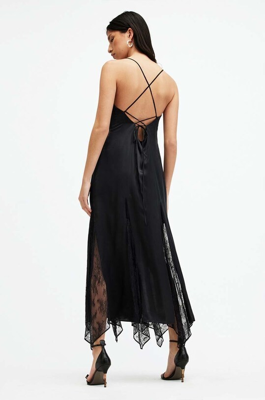 AllSaints rochie din matase JASMINE DRESS W063DA negru