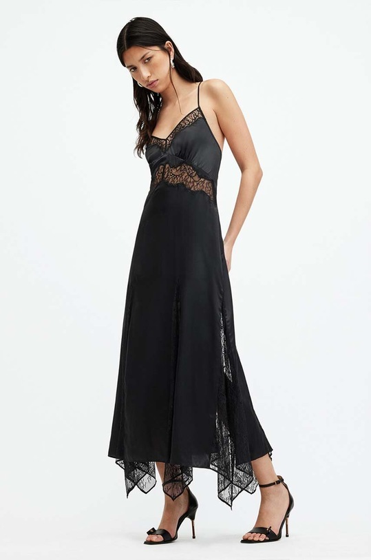 Платье с шёлком AllSaints JASMINE DRESS W063DA