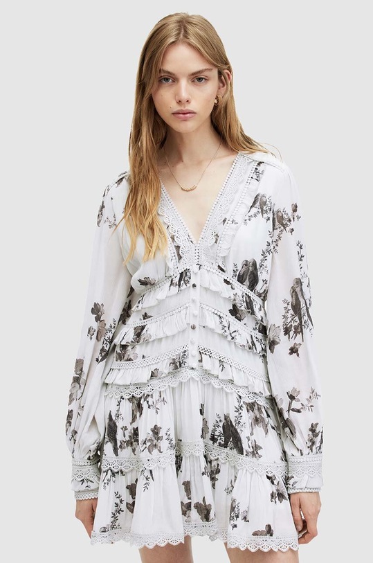 AllSaints rochie ZORA IONA DRESS mini alb W167DA