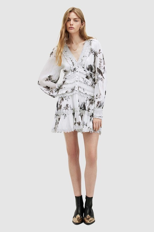 AllSaints rochie ZORA IONA DRESS W167DA alb
