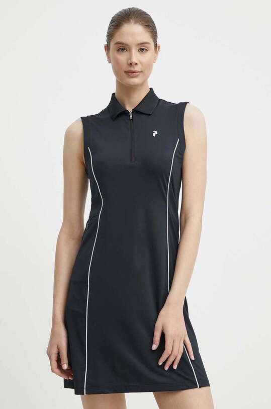 Peak Performance rochie sport Pique fixat negru G79984