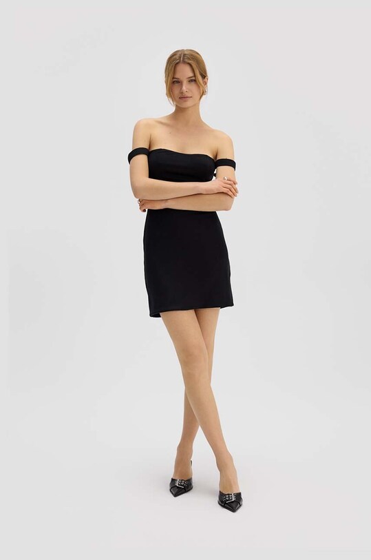 Saint Body rochie OFF SHOULDER MINI DRESS BLACK SB.528 negru