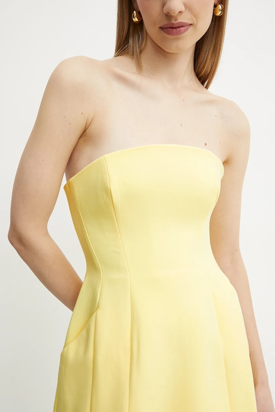 Bardot sukienka KAROLINE żółty 59333DB