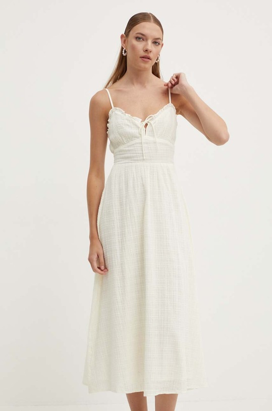 Billabong sukienka bawełniana PRETTY PERFECT bawełna beżowy ABJWD00697