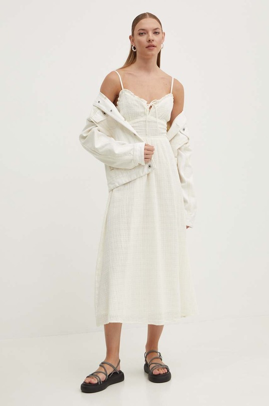 Billabong sukienka bawełniana PRETTY PERFECT ABJWD00697 beżowy SS24