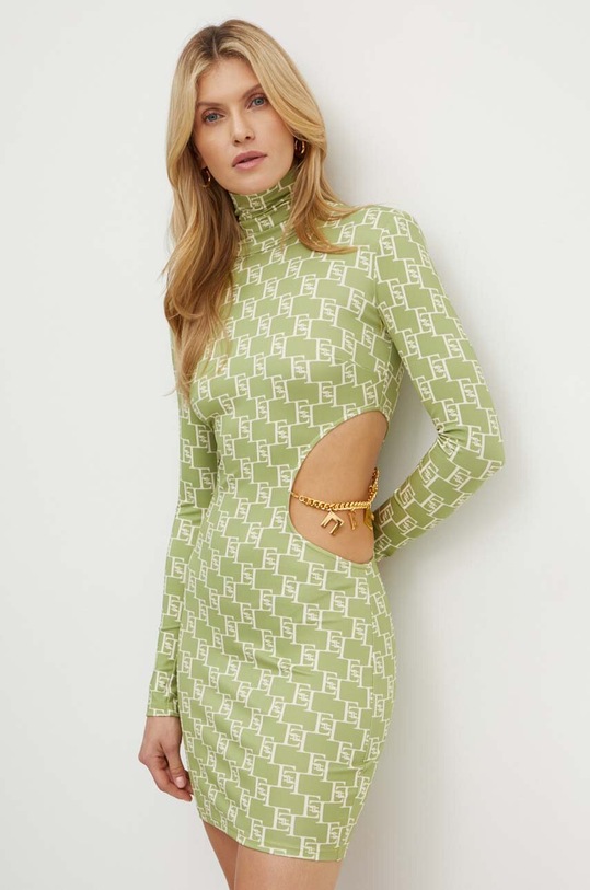 Φόρεμα Elisabetta Franchi με μοτίβο πράσινο AB56041E2.NORBLIN